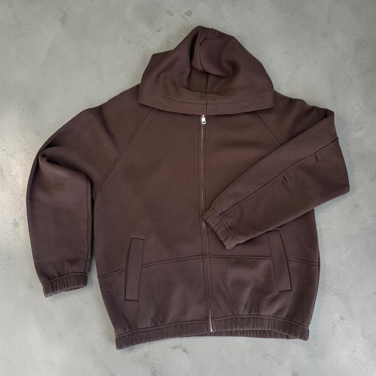 FELPA BROWN ZIP