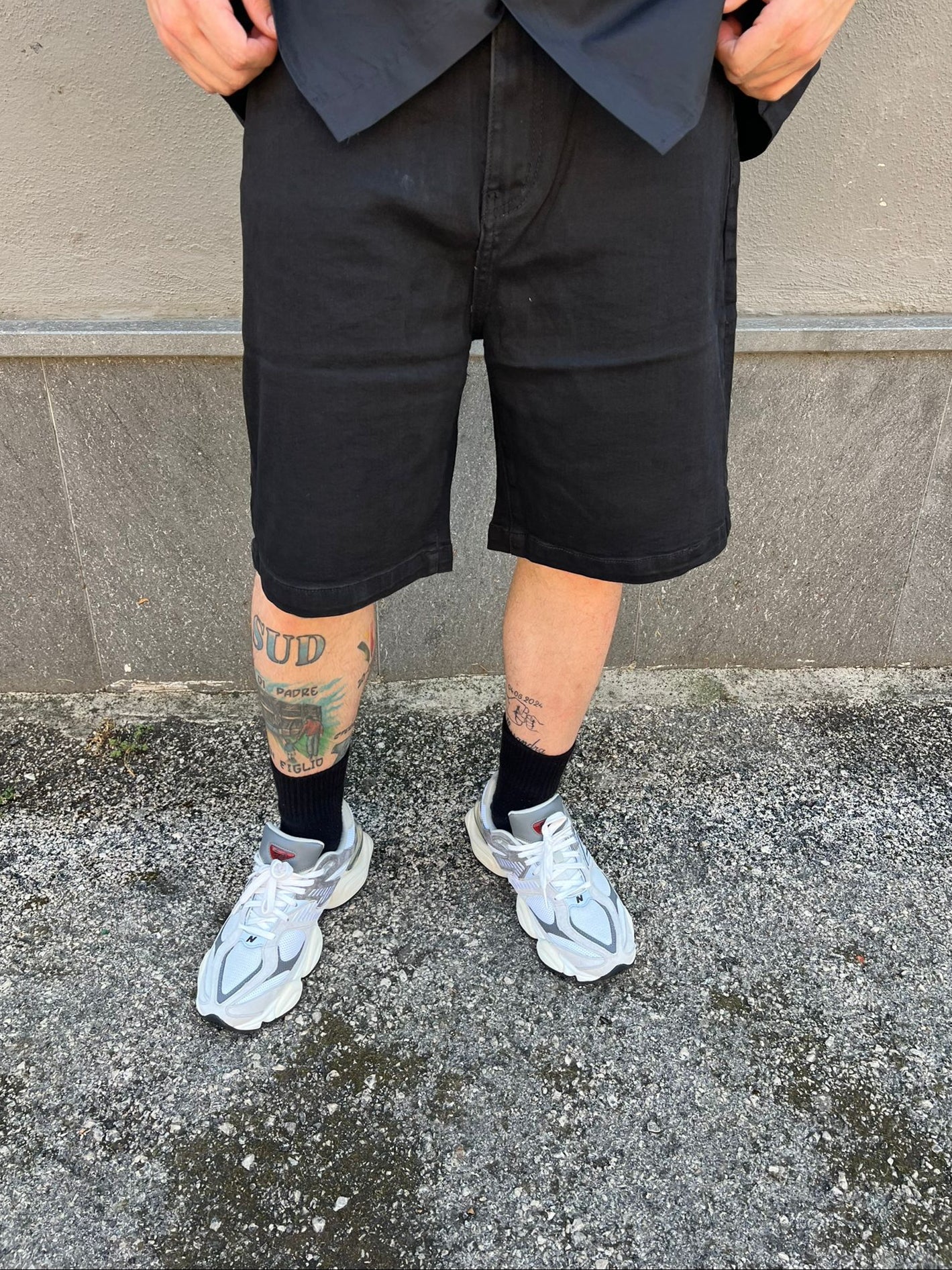 bermuda jeans basic black