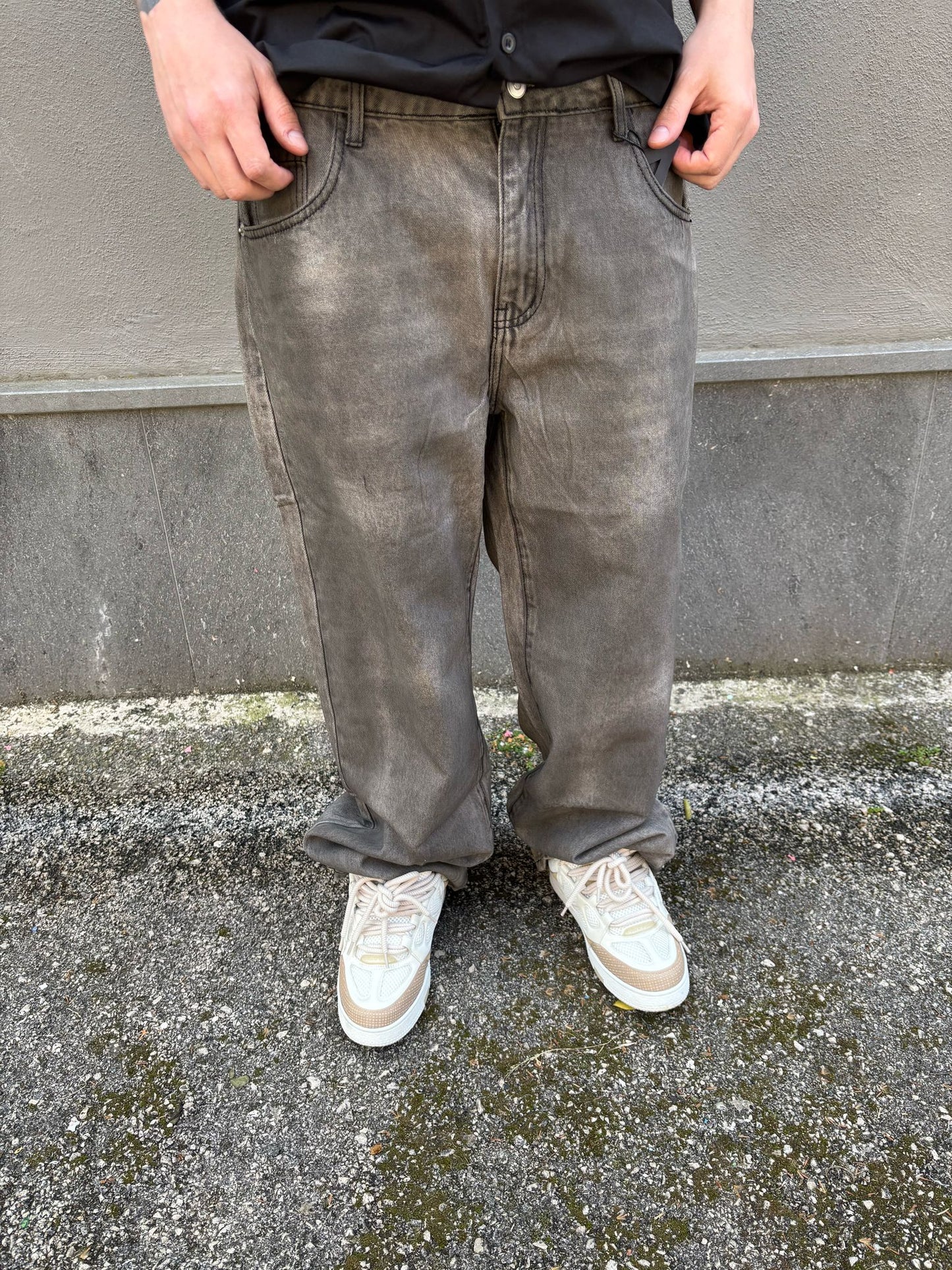 jeans baggy grey gun