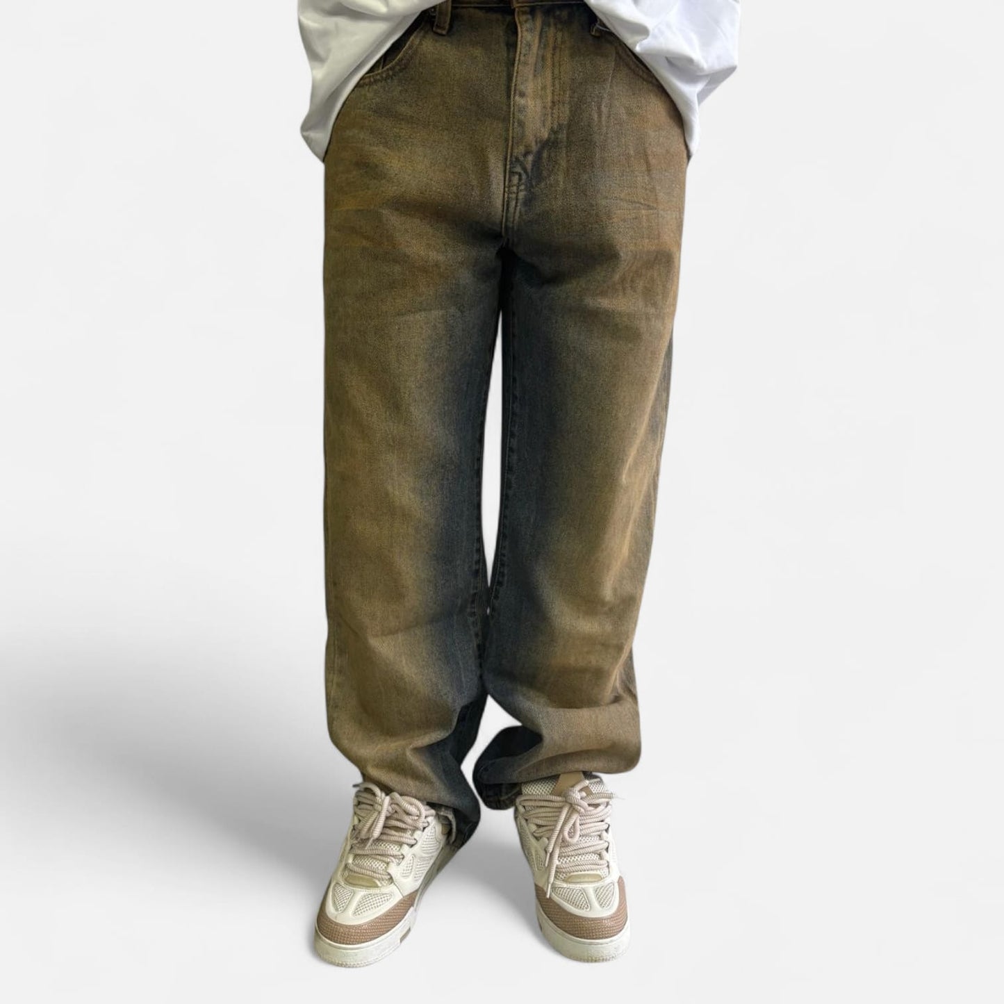 JEANS BAGGY WASHED SAND BLU PLUS