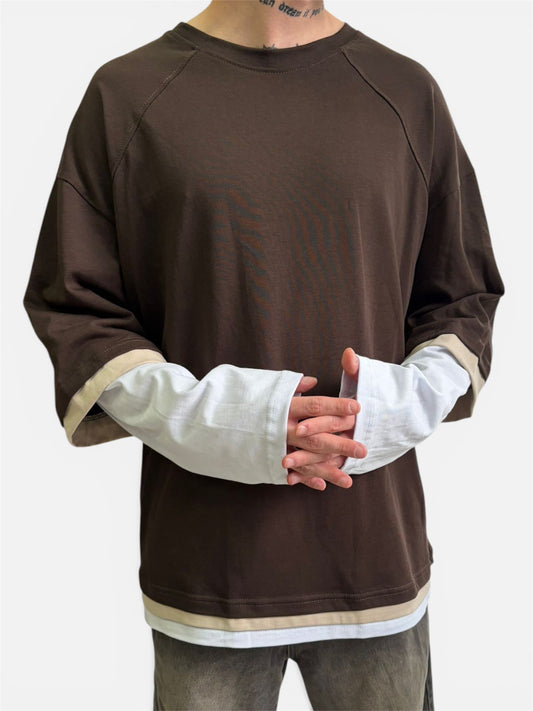 LONG SLEVEE OVER SIZE BROWN