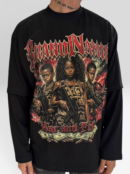 LONG SLEEVE BRAND NAME BLACK