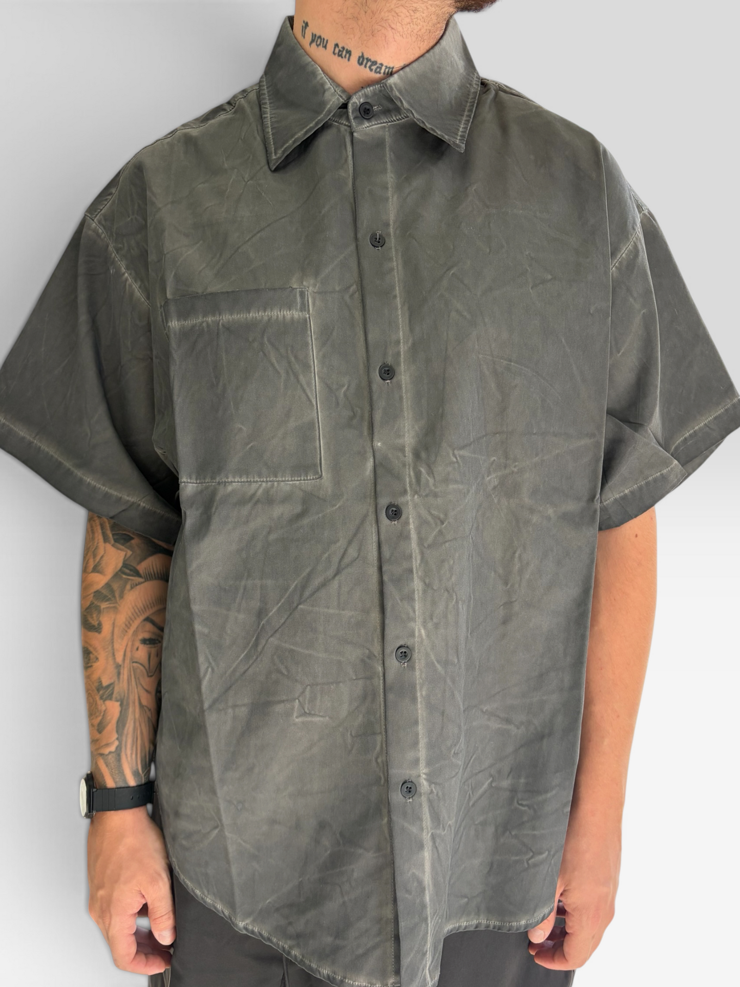 CAMICIA WASHED GREY MARBLE