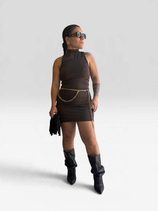 Mini dress brown