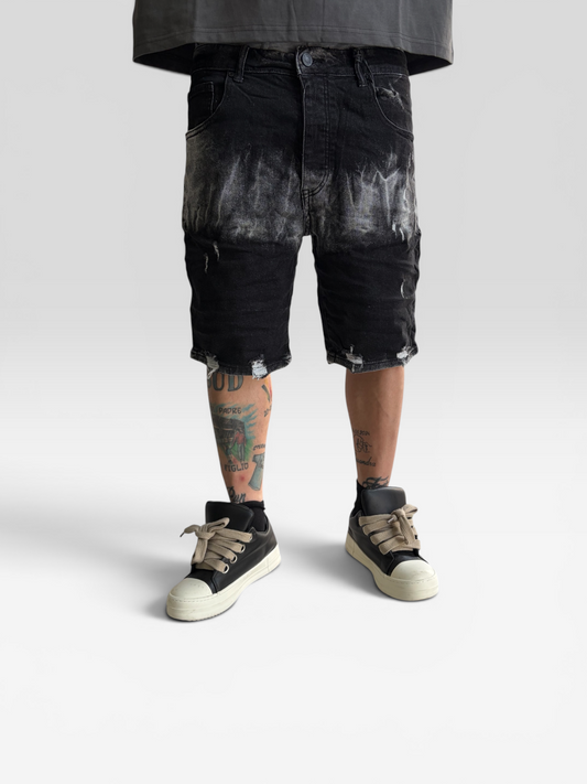 Bermuda jeans washed black grey