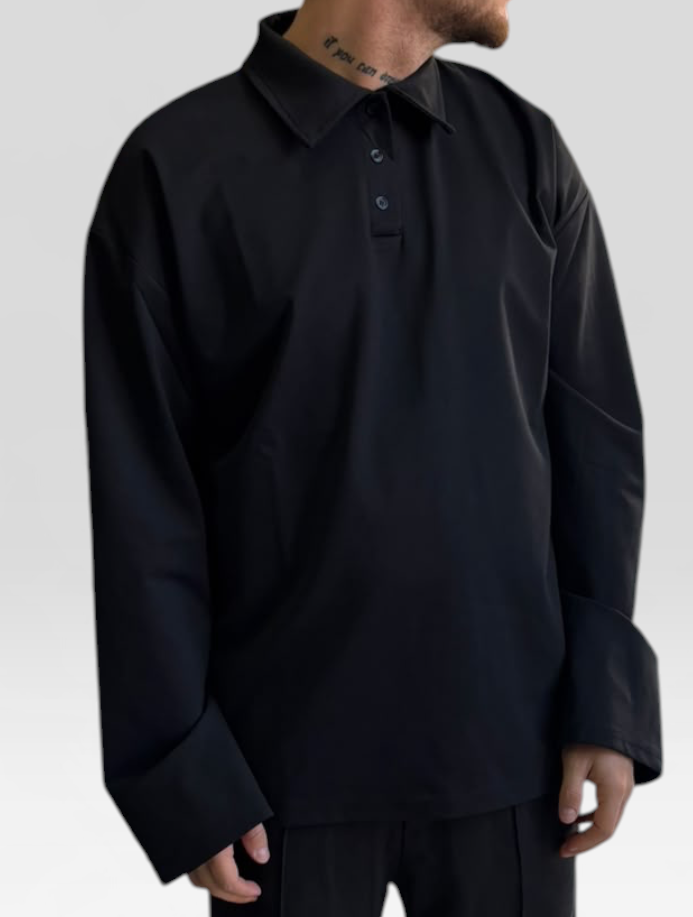 Polo long sleeve black