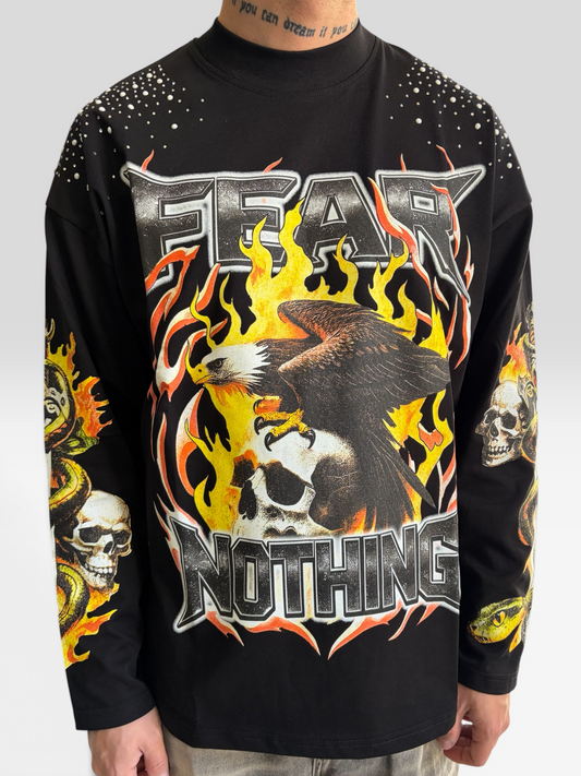 Long sleeve fear nothing black