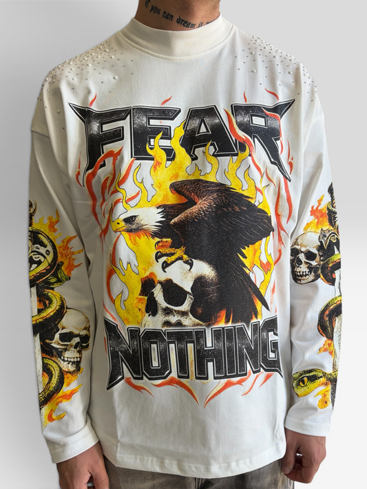 Long sleeve fear nothing white