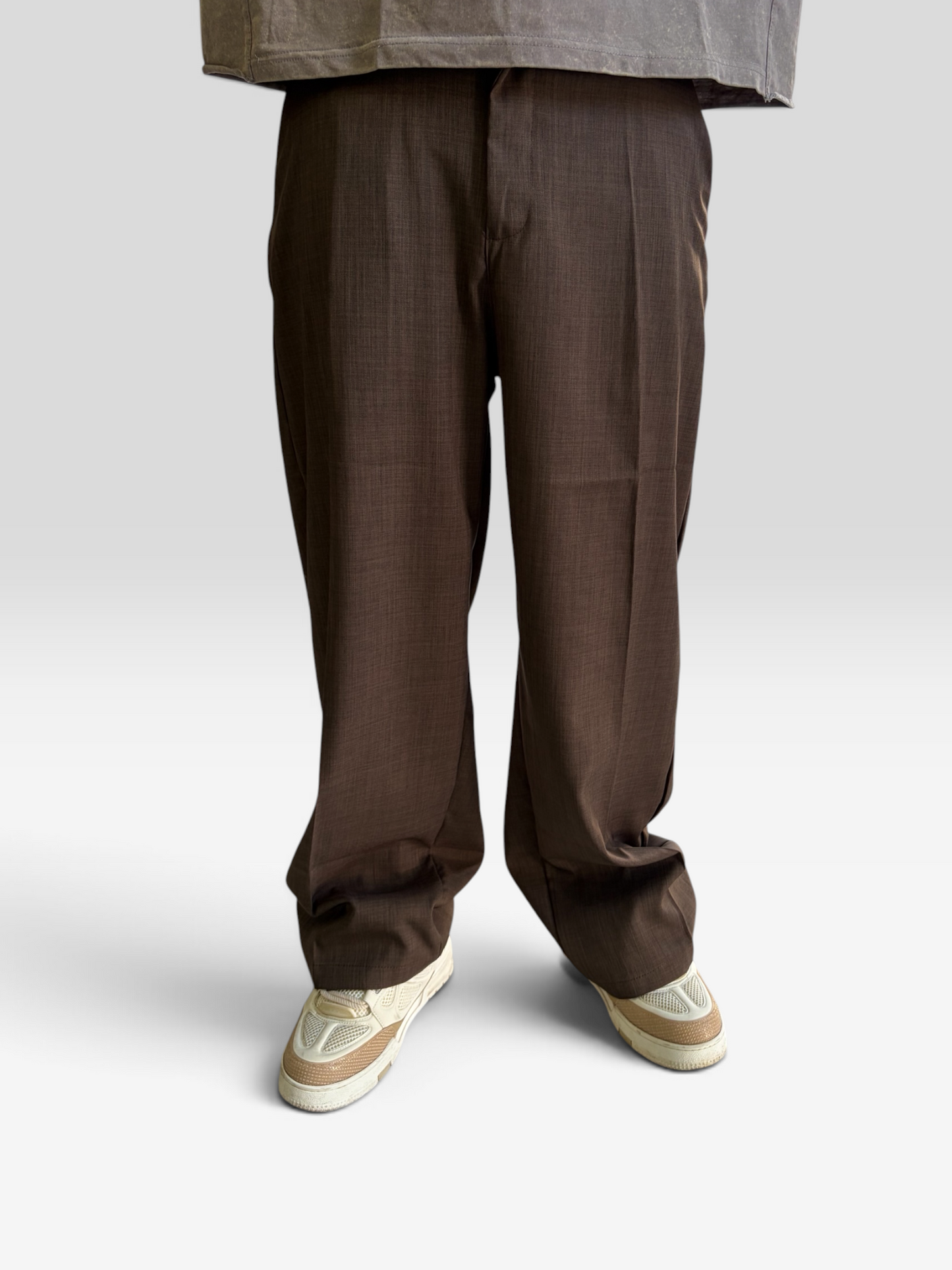Pantalone fondo ampio brown premium