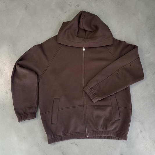 FELPA BROWN ZIP