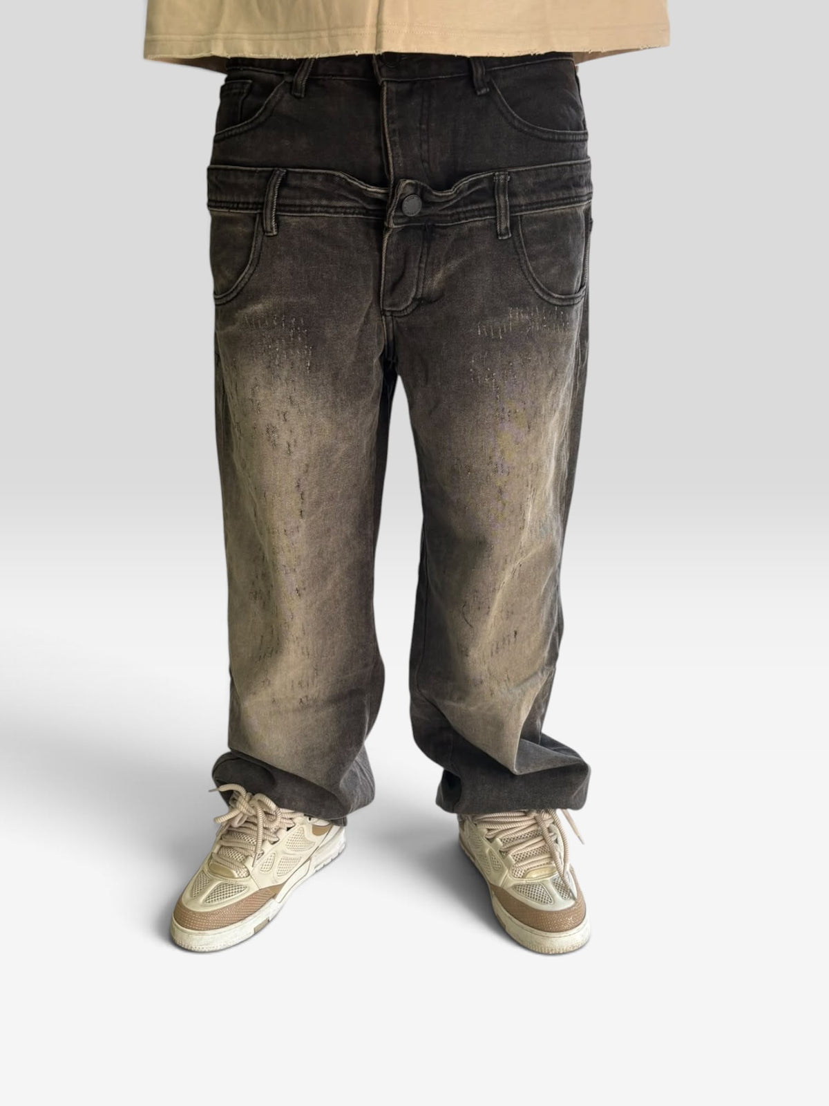 jeans douple sand washed