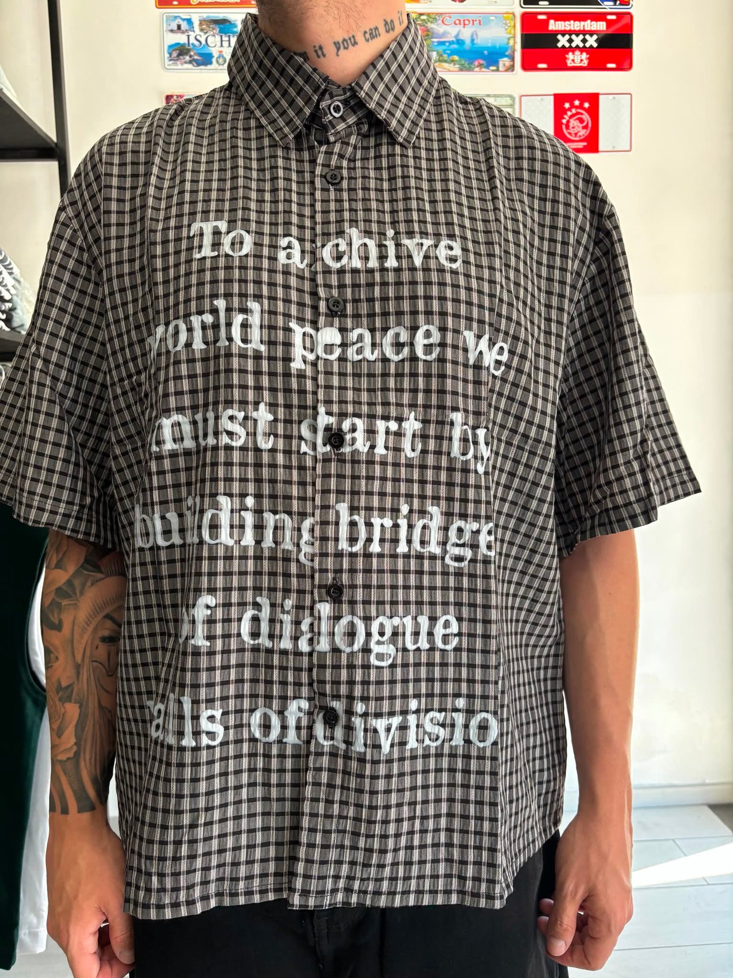 CAMICIA WORD PEACE