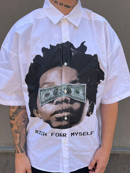 camicia hustle rich white