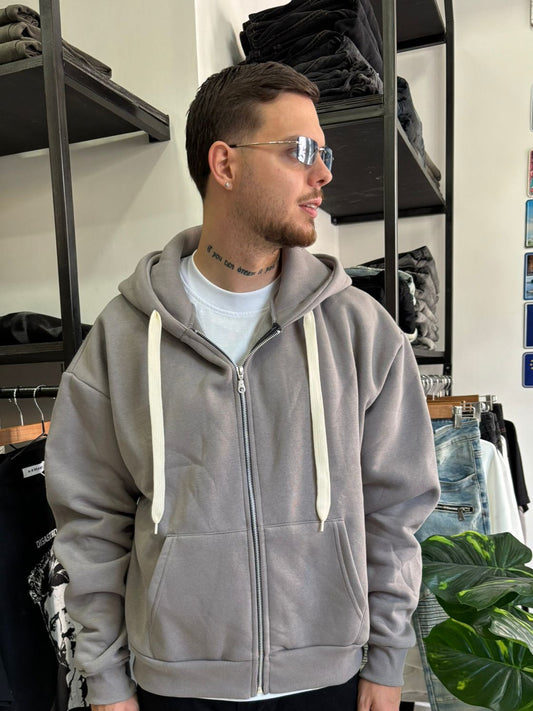 Felpa grey zip