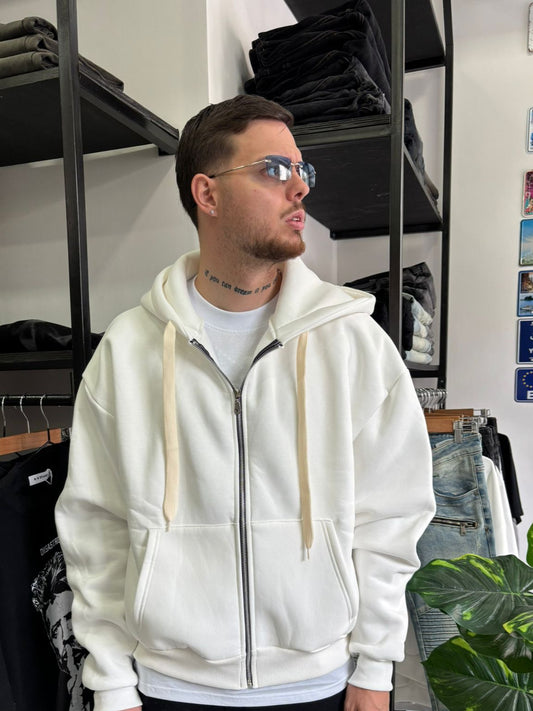 felpa white zip