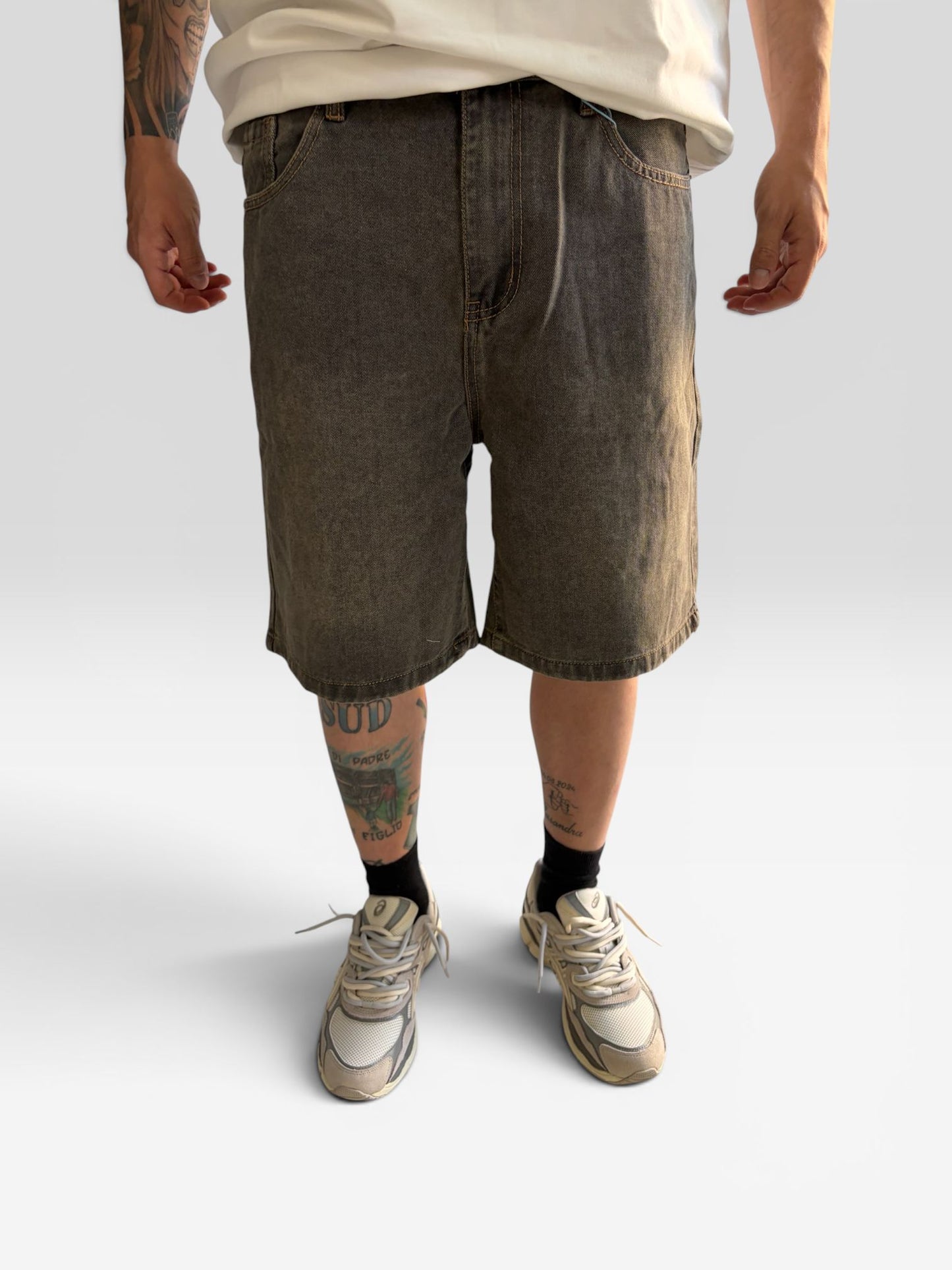 BERMUDA JEANS GREY DIRTY