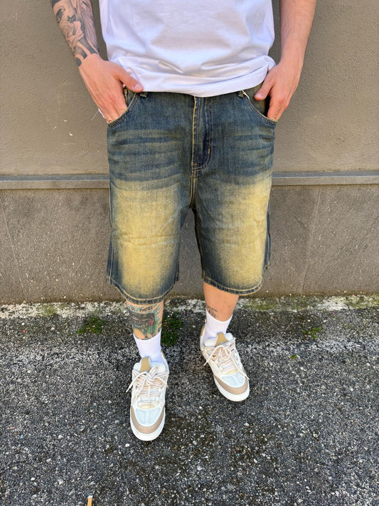 bermuda jeans washed tea