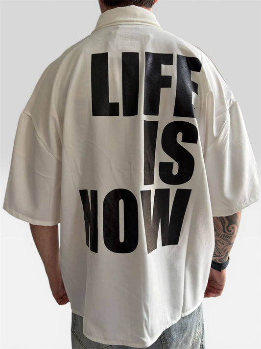 CAMICIA LIFE IS NOW WHITE