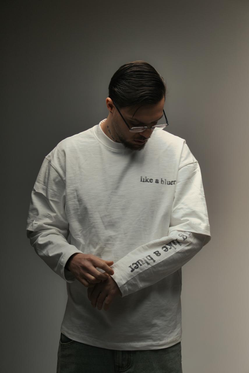 LONG SLEVEE LIKE A BLUER WHITE