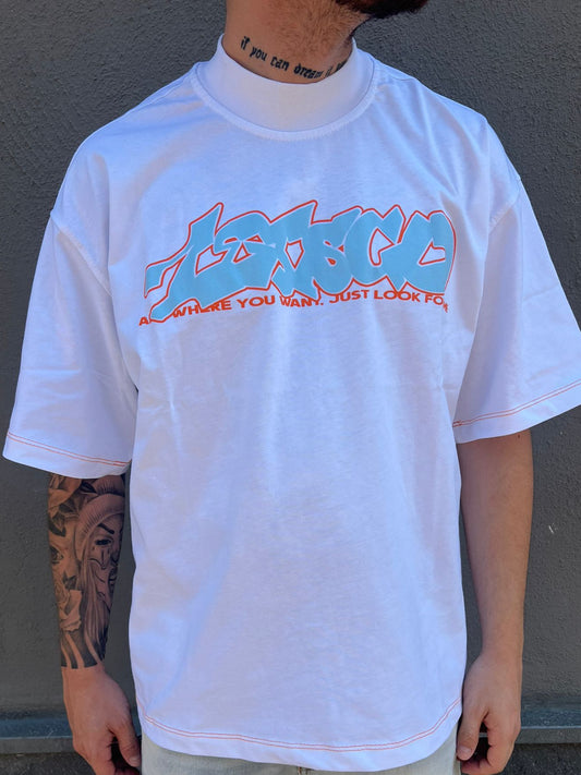 t-shirt hustle white